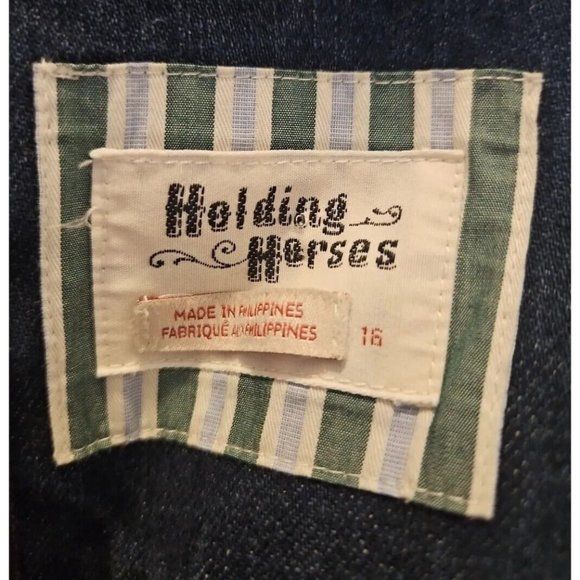 Anthropologie Holding Horses Denim Corseted Dress 16 NEW Edythe Sleeveless - Picture 6 of 6